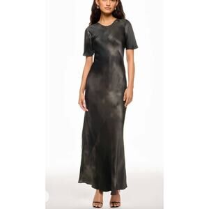 Silk Laundry Black Bias Cut Maxi Dress Small Semi-formal Modest Designer $460